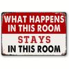 1pc Metal "What Happens In This Room Stays In This Room" Sign Ideal Man Cave Wall Decor for Men and Vintage Dorm Door Accent