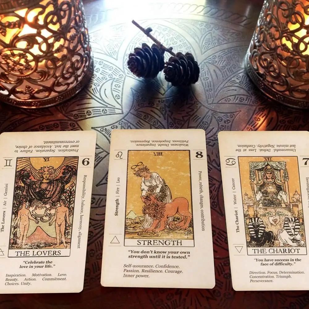Meaning Tarot Card For Beginner Tarot, Keyword Antiqued Tarot Deck, 78 Cards Fortune Telling Game Divination Tools