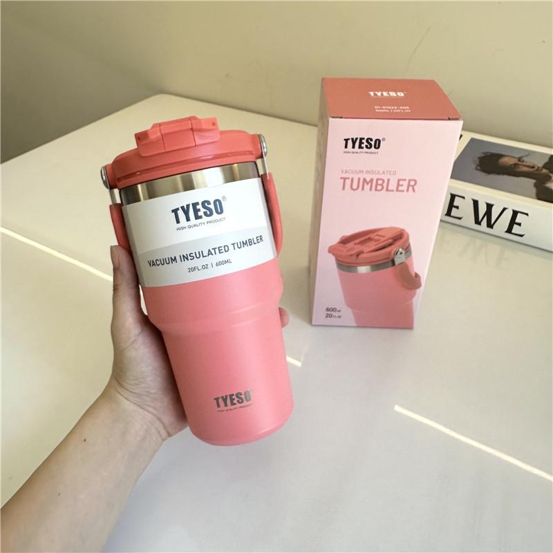 Tyeso Edelstahl Kaffeebecher Kalt und Heiß Doppelwandig Isoliert Becher Tumbler Thermo Wasserflasche Auto Reisebecher Vakuumbecher