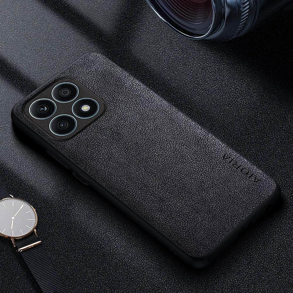 

Чехол для Honor X8a X7a X6a X6b 4g Premium Luxury кожаный чехол для телефона Funda Retro Business Style Solid color Capa Honor X8a 4g чёрный