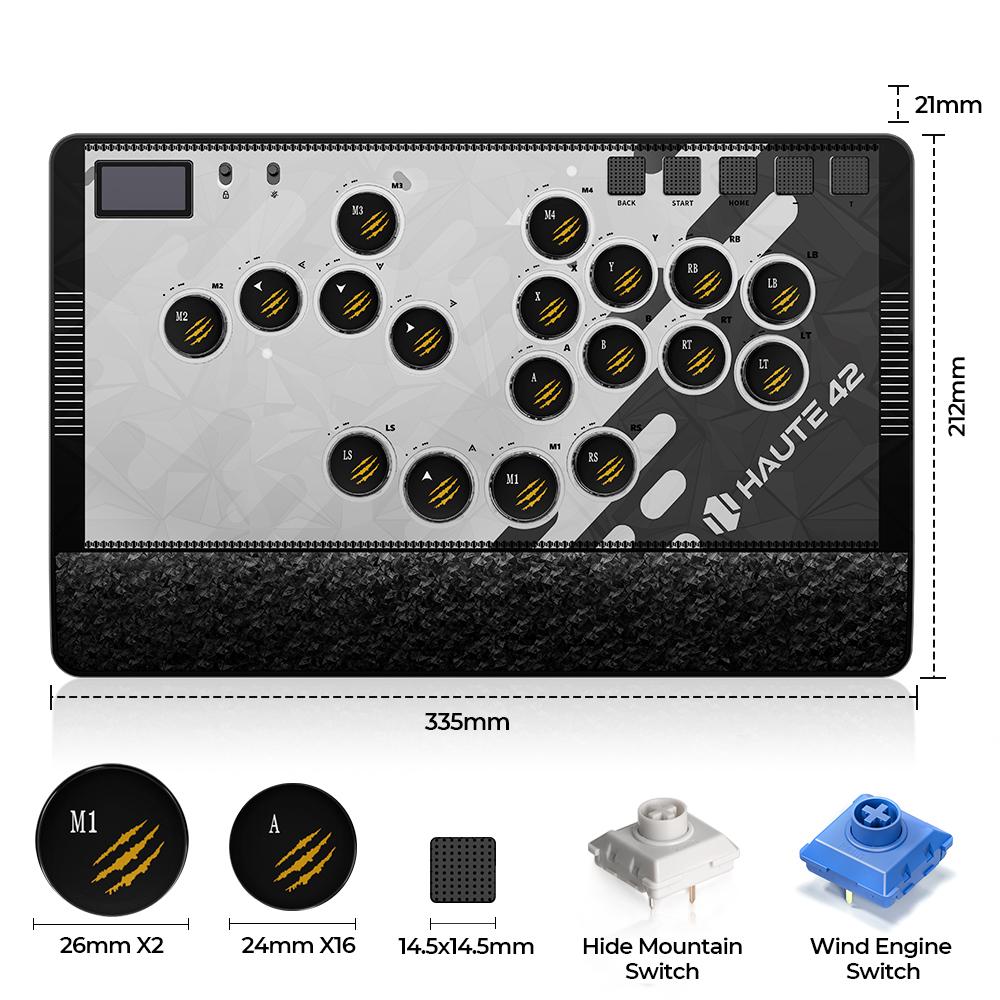 Haute42 Magnetic C-AT Leverless Fightstick Hitbox Controller For PC/PS4/PS5 Stickless Arcade Stick Leverless Controller Hitbox 5