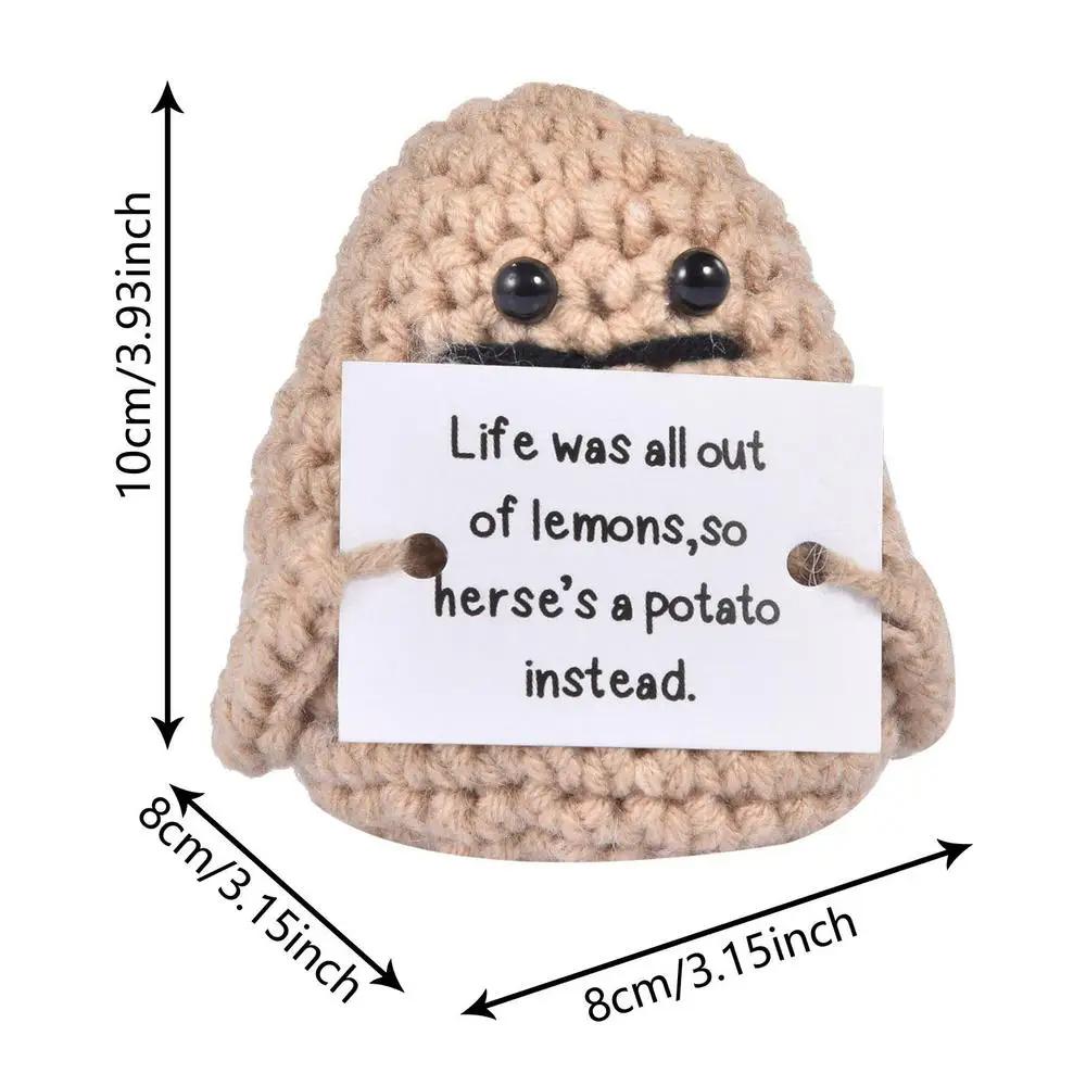 Komik Pozitif Enerji Patates Sarılma Cep El Dikişi El Yapımı Peluş Yün Örme Bebek Kartlı Ev Oda Noel Dekoru Hediye