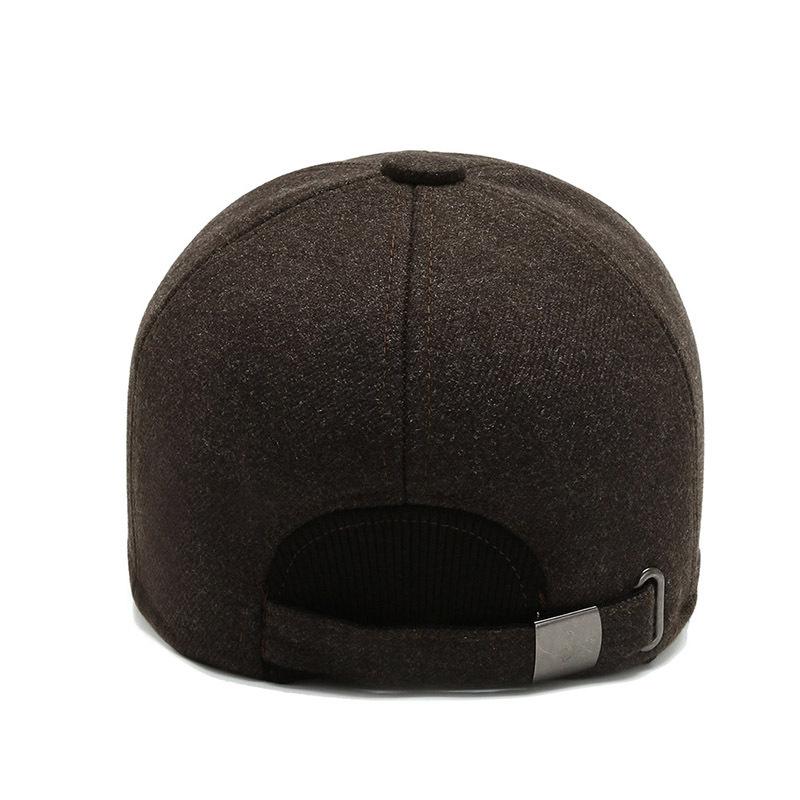 Hat Men's Autumn and Winter Old Man Warm Ear Protector Baseball Cap Winter Simple and Versatile Grandpa Cap