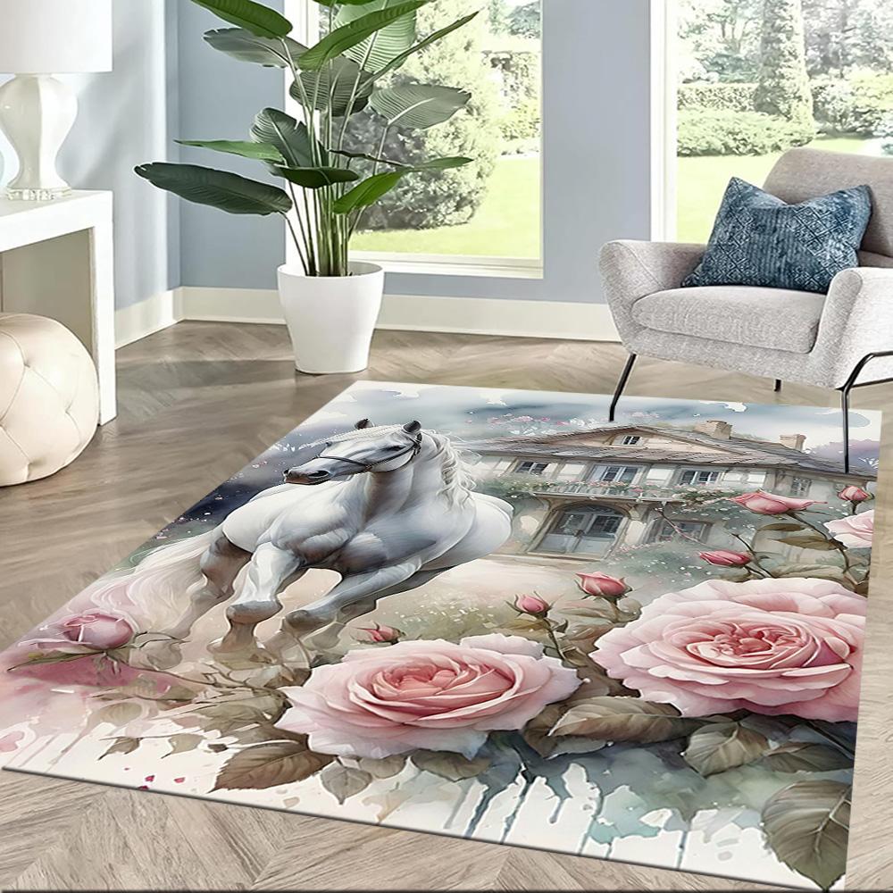 Horse Area Rug Perfect for Outdoor Entryway Bedrooms Decorate room Antislip Carpet Anime Office Decor Perfect Gift for Friends & Family