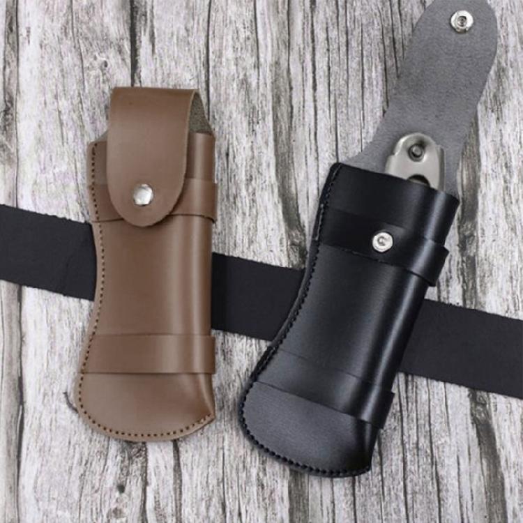 Leder Taschenmesser Scheide Trage Messer Tasche Gürtel Klappmesser Schnappverschluss Etui