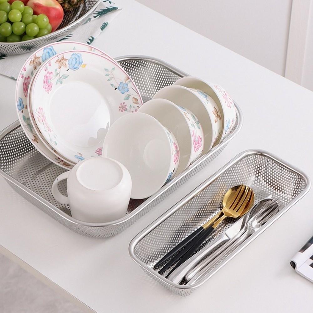 Mesh Filtering Chopsticks Storage Basket Anti-rust Chopstick Spoon Storage Box  Sand Sifting