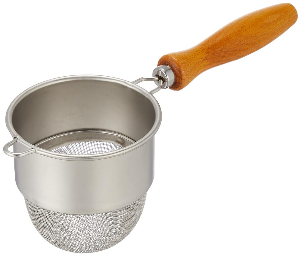 Three Snow Tea Strainer, Wooden Handle II, Deep, 18-8 Stainless Steel, Tsubame-Sanjo, Made in Japan, Three Snow Shinkoshi Works, 10170