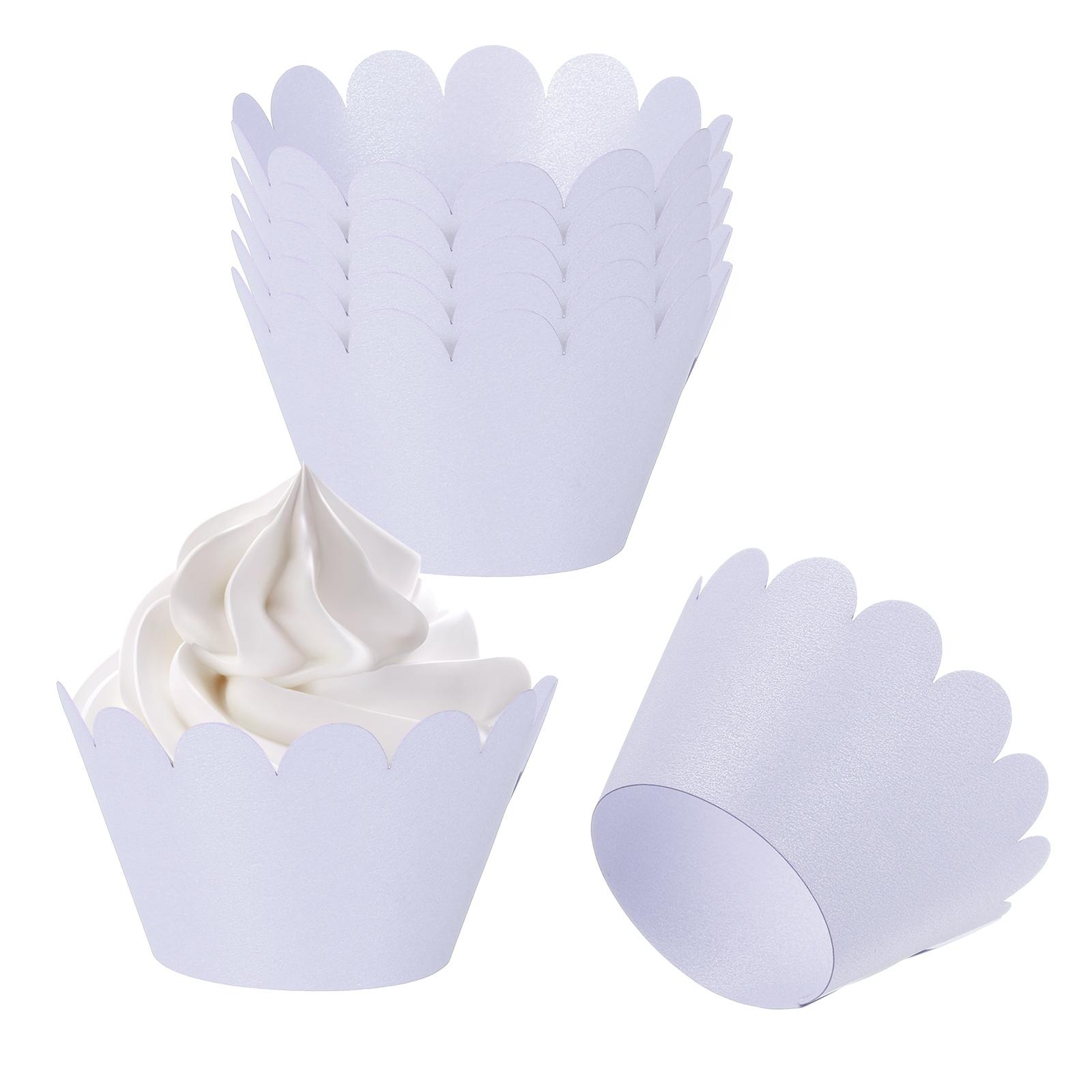 

50pcs Baking Cupcake Wrapper Wraps Cake Box Baking Cups Standard Wave Decoration for Anniversary Birthday Weddings Parties светло-фиолетовый