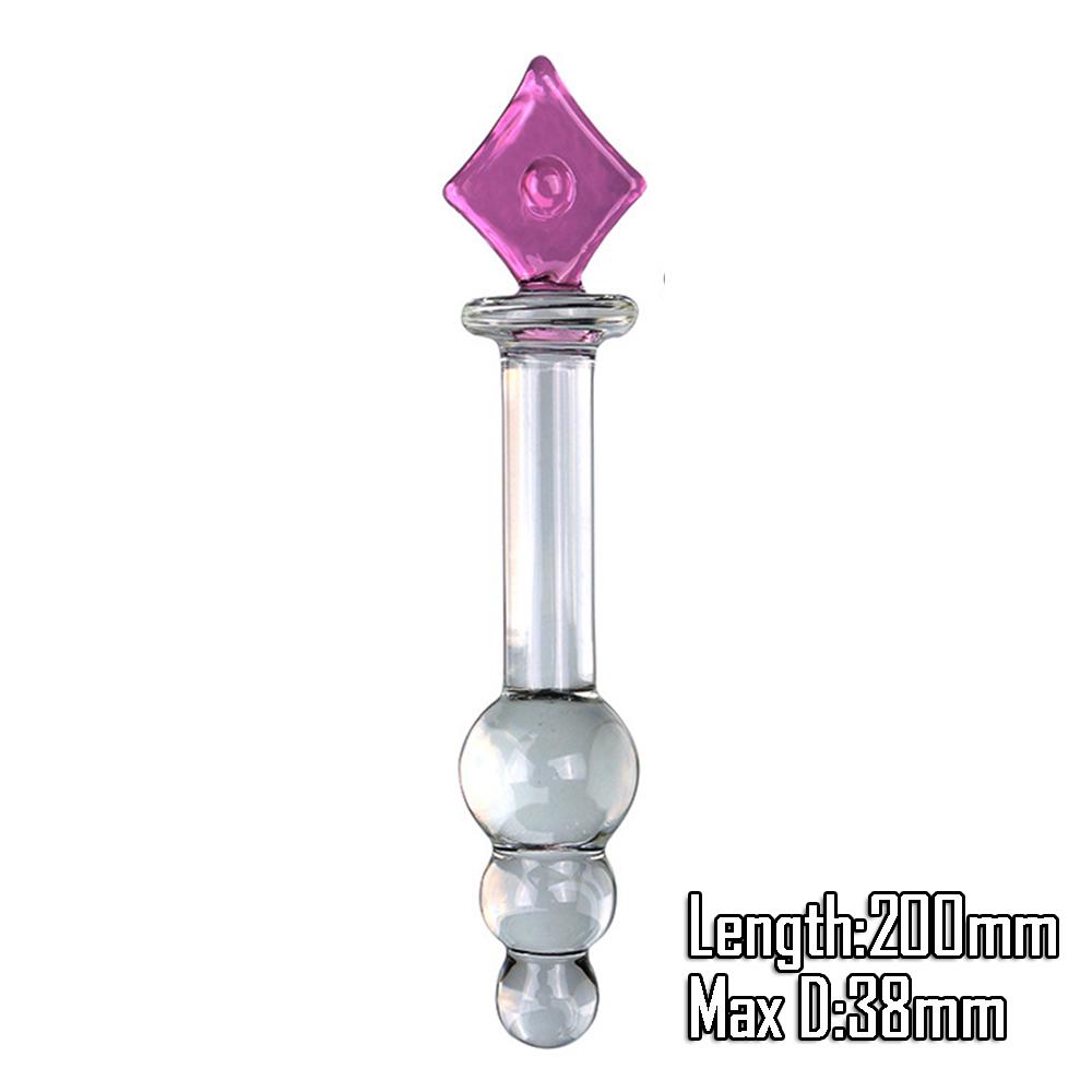 Crystal Glass Dildos Realistic Dildo Penis Glass Beads G-Spot Anal Butt Plug Erotic Sex toys for Woman Couples Adults