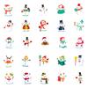 50 Snowman Stickers Cartoon Holiday Decoration Scene Setup Stickers