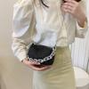 Zipper Small Square Bag Large Capacity Women Shoulder Bag Casual Rhinestone Handbag  Ladies