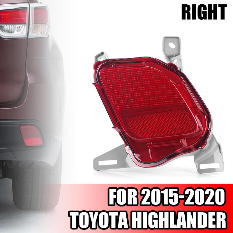 Left Right Rear Bumper Reflector Trim Cover Fog Light No Bulb For Toyota Highlander 2015 2016 2017 2018  Signal Tail Light