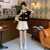 Plus Size Summer Loose Short-Sleeve Top & High-Waisted Pleated Mini Skirt Two-Piece Set for Women
