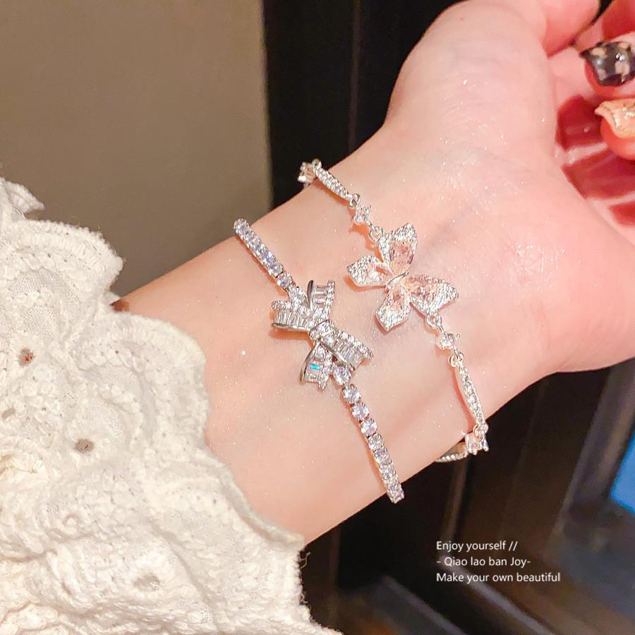 Zircon Butterfly Jewelry Bracelet With Cubic Zirconia For Gift Giving And Elegant Style