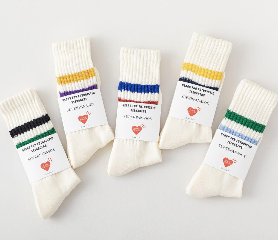 Trendy Japanese Thick Striped Slouch Socks - Retro Towel Bottom Mid-Calf Style for Men & Women