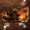 Red Panda Chieftain MTG Playmat Card Game Mat with Command Zone TCG Table Mat Anti Slip Rubber Desk Pad Magic The Gathering Game