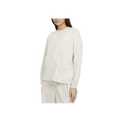 Einfarbiger Pullover Rundhals Langarm Sweatshirt Damen Sweatshirt Haferflocken Melange-Grau CZ9244-141