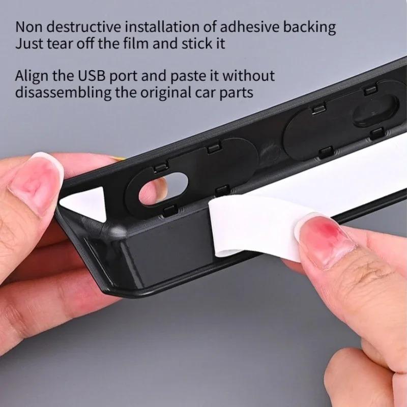 Rear Charging Port USB Cover for Tesla Model Y Juniper 2025 Model 3 Highland 2024 Anti-blocking Protection Interior Accessories