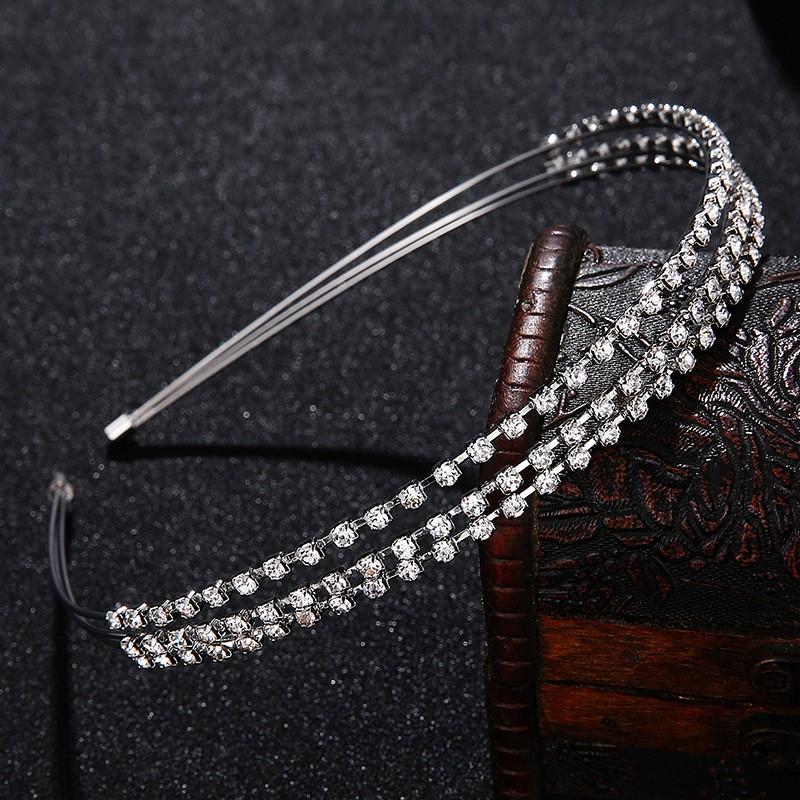 Womens Triple Layer Rhinestone Hairband Headband Birthday Party Daily Wear Fashion Accessory