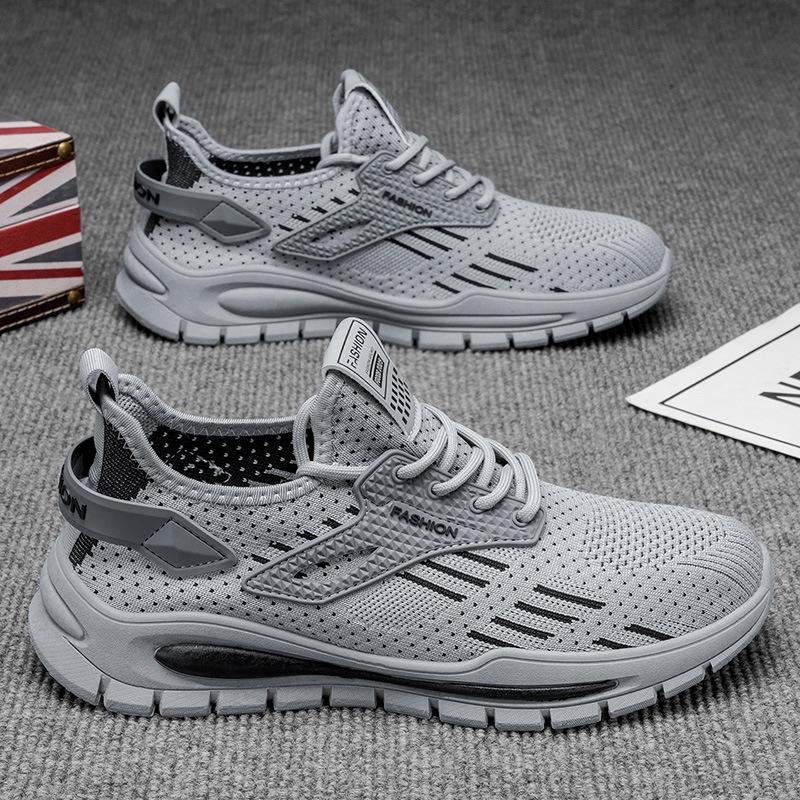 New Men's Shoes Spring Mesh Fashionable Comfortable Convenient Leisure Sports Youth Lace-up Shoes