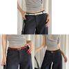 Style Thin Pu Leather Belt With Metal Clasp For Daily Casual Outfits