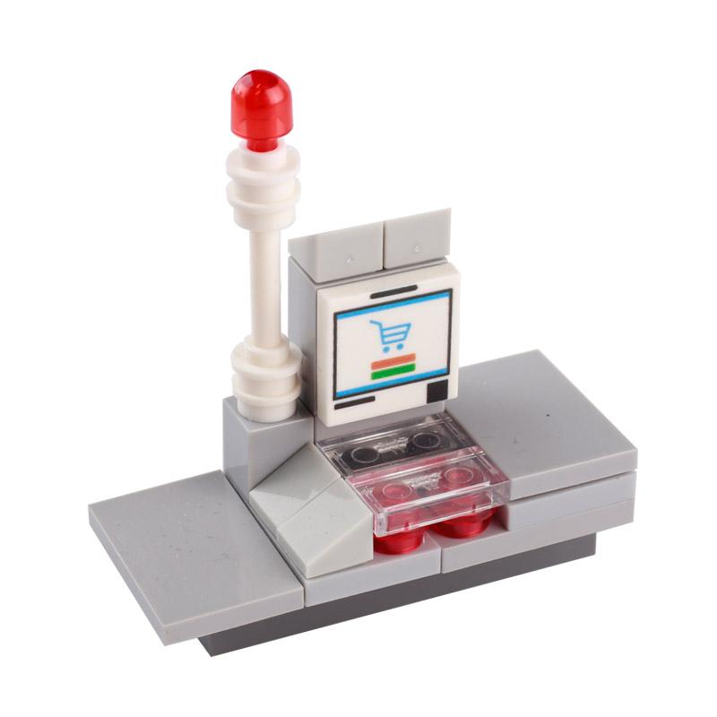 MOC Bricks Accessories City Supermarket Shop Store Building Blocks Street View Drink Food Vegetable Food Dessert Blocks Printed