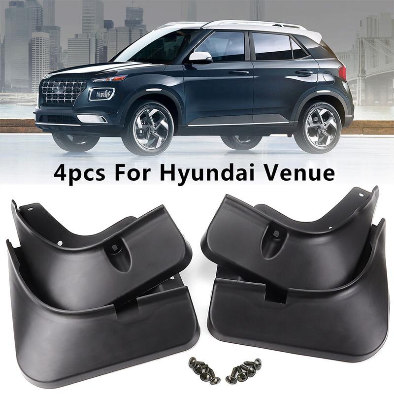 Flaps Mudguard 4Pcs Black Direct Replacement Front Rear Simple Design For Hyundai Venue Splash Practical To Use