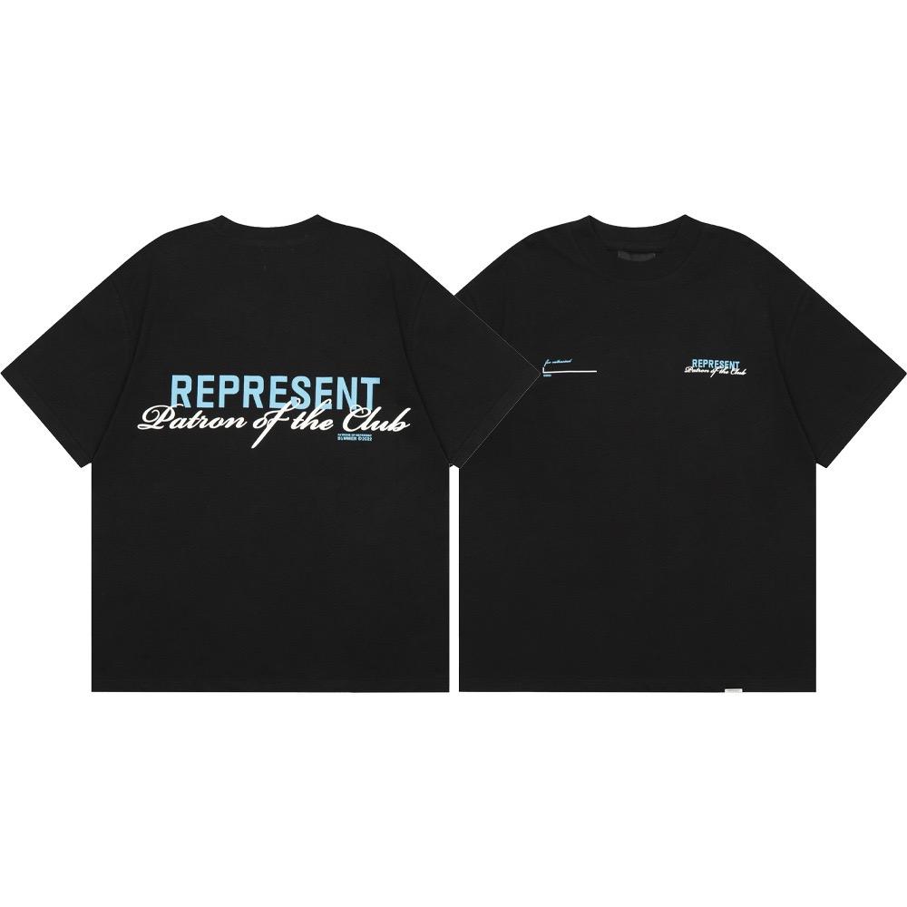 Pure Cotton Letter T-shirt Street  Men And Women  Pattern Printed Casual Tees Y2K Harajuku Gothic Loose Top