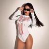 Spicy Style Women's Slimming Summer Motorcycle Jumpsuit - Print Long Sleeve, Half-High Collar Streetwear