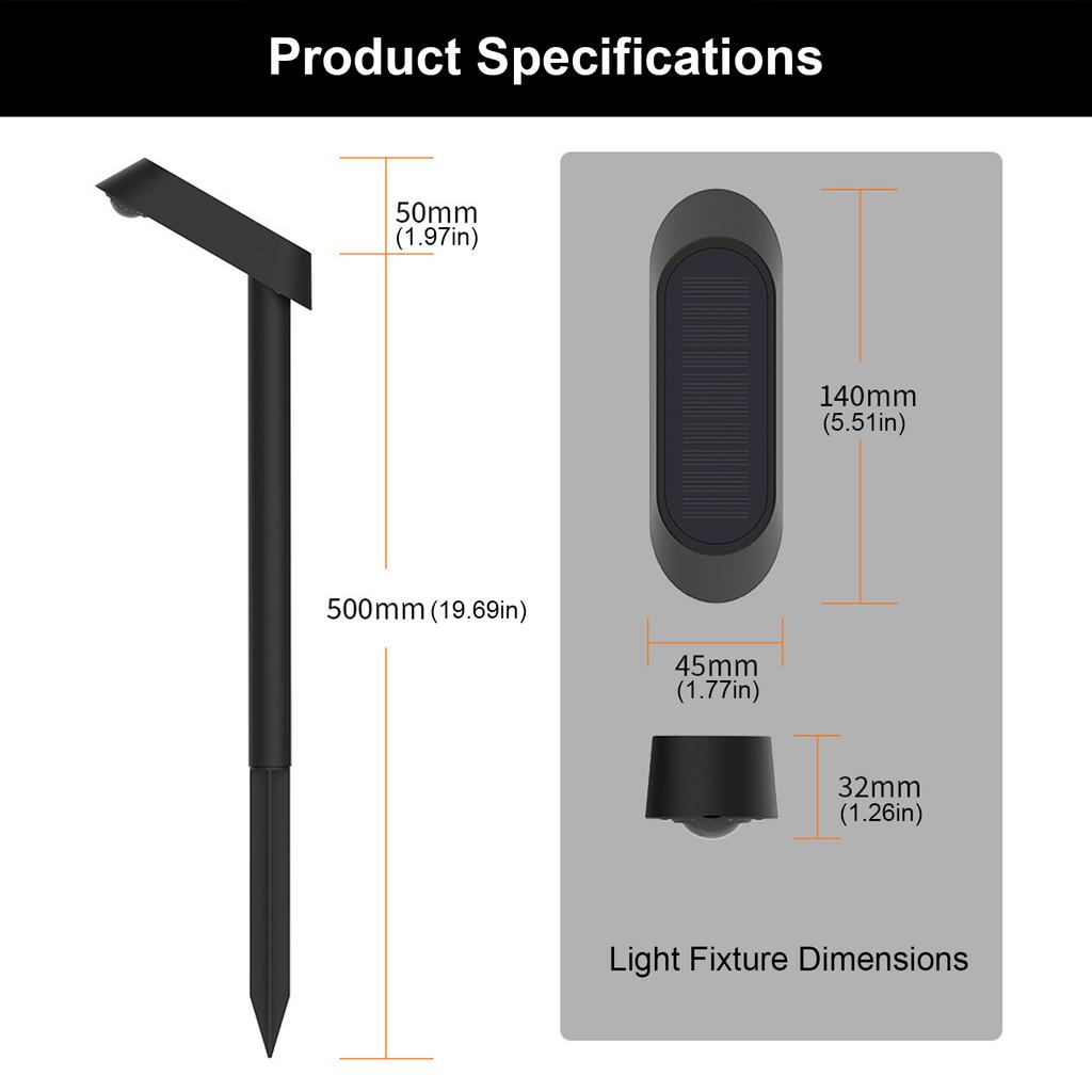 2 Pack Solar Pathway Lights Outdoor Waterproof Solar Garden Lights Solar Powered Landscape Pathway Lights for Garden Path
