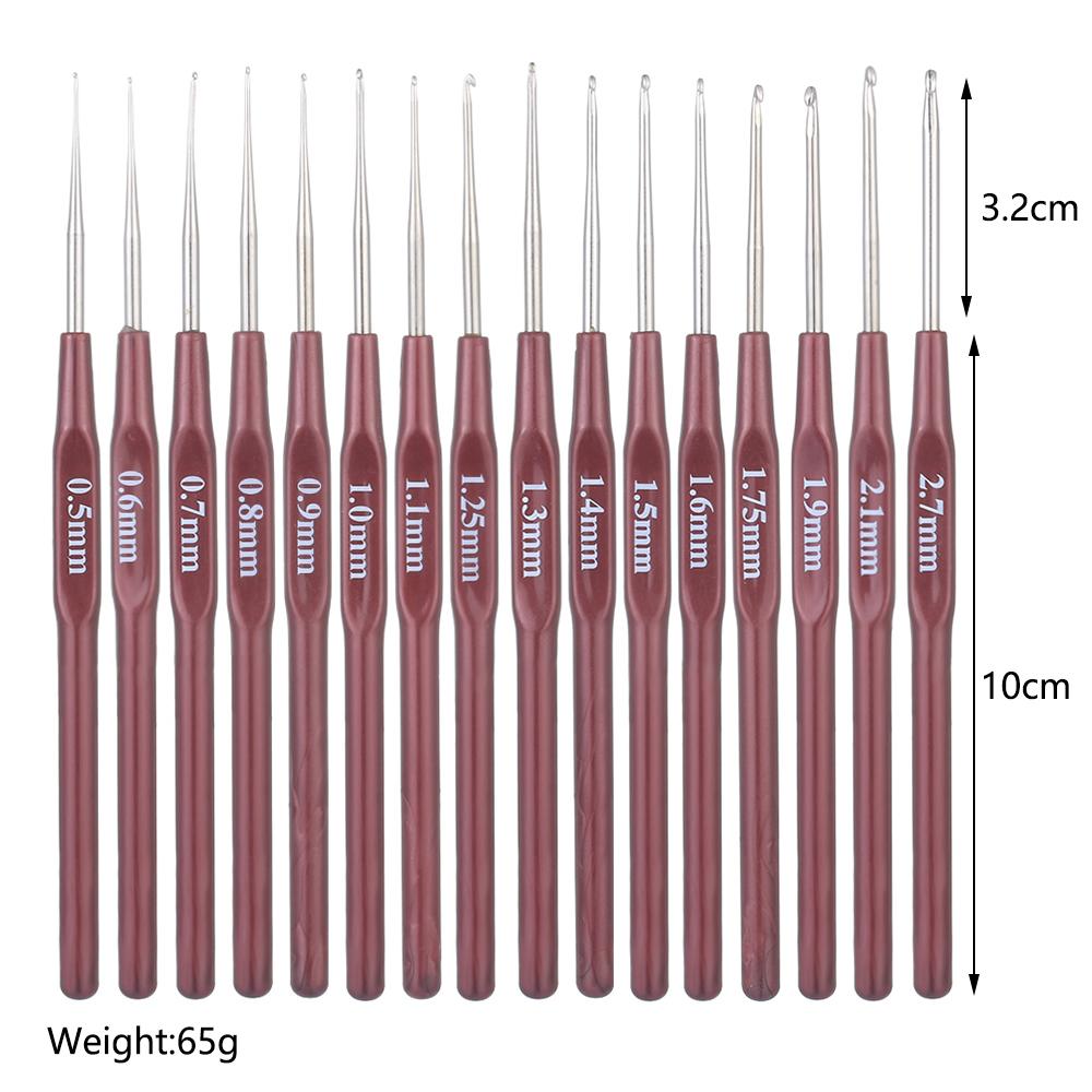 1PC Crochet Hook Mix 0.5mm-2.7mm Small Size Yarn Weave Knitting Embroidery Needles For Lace Dolls DIY Sewing Tools 16 Sizes Hook