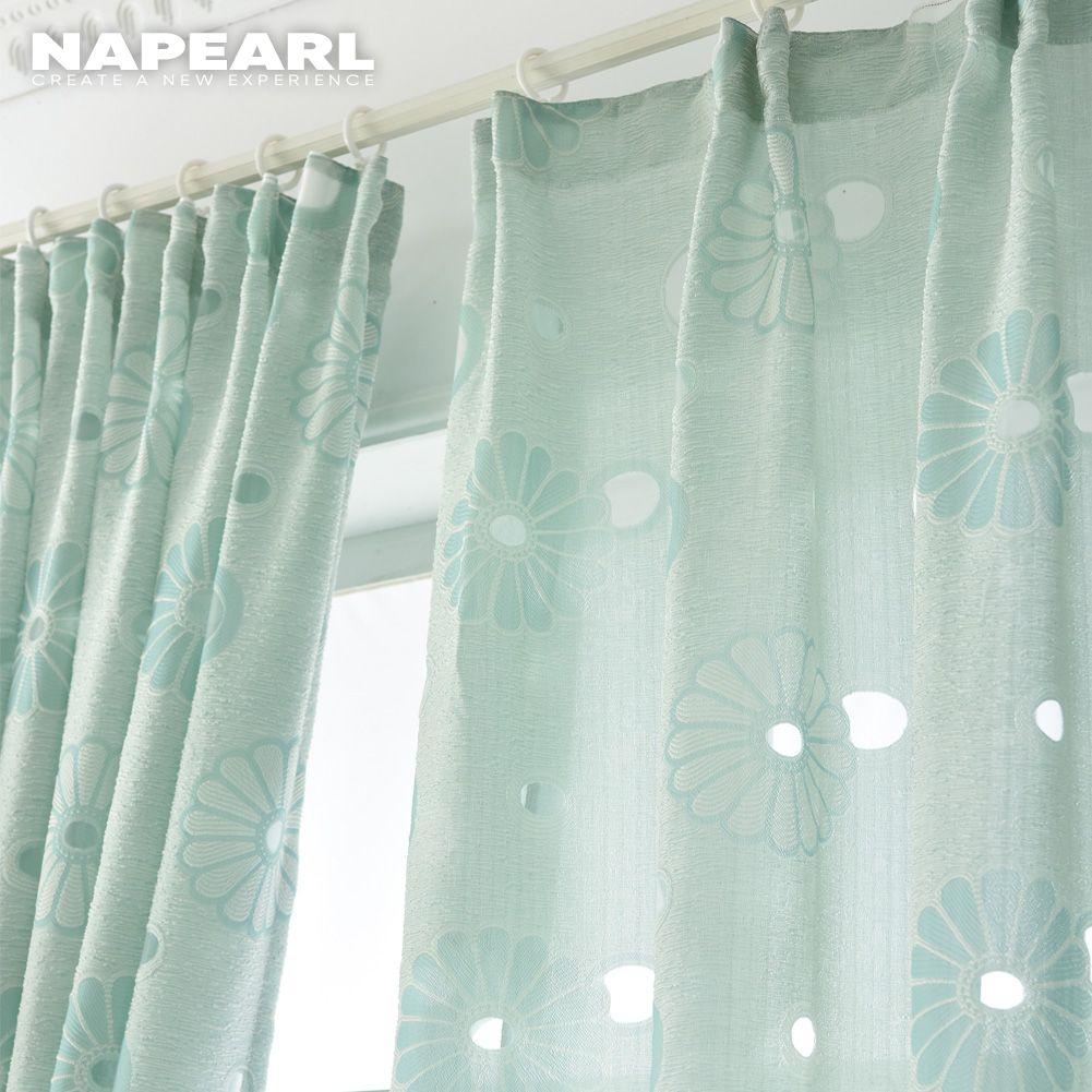 1 Stück NAPEARL Eleganter Blumen Jacquard Tüllvorhang für Schlafzimmer Wohnzimmer Fenster Heimdekoration