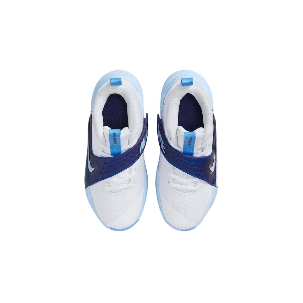 Nike Team Hustle D12 PS Psychic Blue Kids Sneakers White Midnight-Navy University-Blue HF6280-100