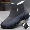 Men's Thickened Wool Cotton Boots: Non-Slip, Warm, Cold-Resistant, Large Size Snow Boots for Elderly