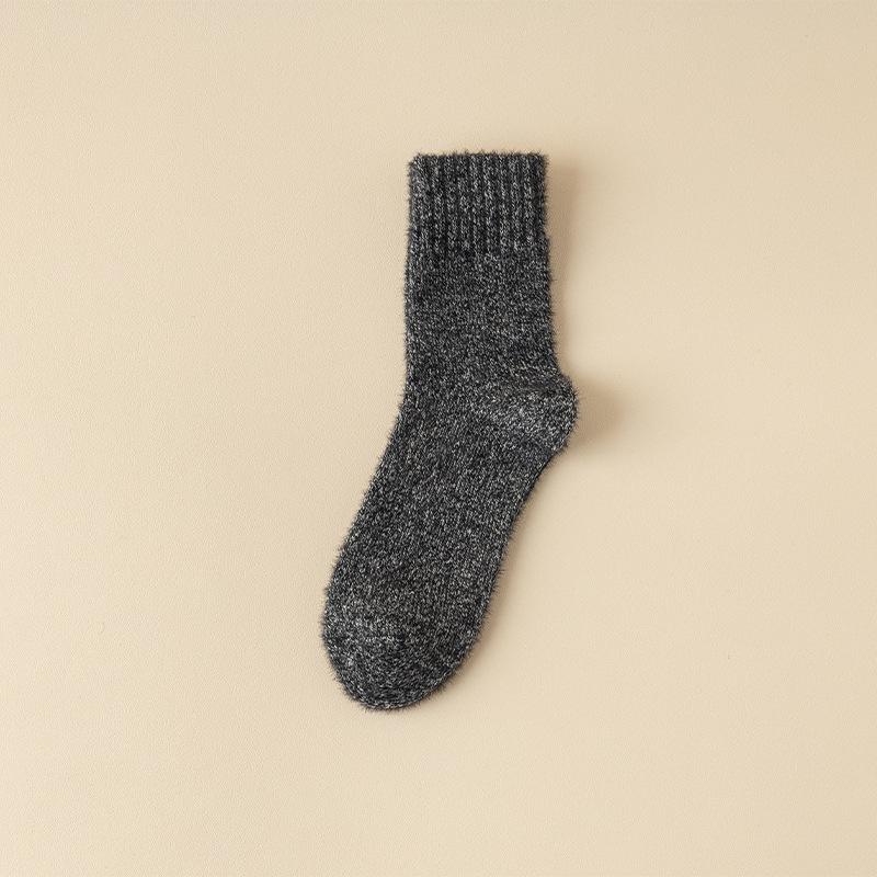 5 Pairs of  Male Autumn and Winter Plush Warm Thickened Floor Mid Calf Socks
