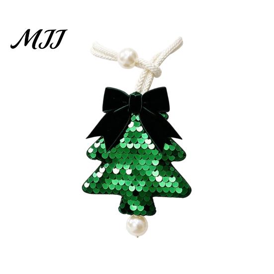 Versatile Decorative Binding Rope Sequined Tree Curtain Tieback, Sparkling Christmas Holder with Gift Wrapping Bows Bow, Drapery Holdback for Holiday
