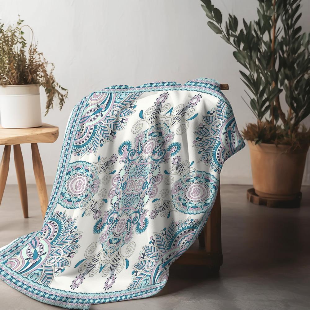 Bohemian Floral Embroidery Cotton Throw Blanket Bed Sofa Cover Decorative Cushion Soft Warm Throw Blanket