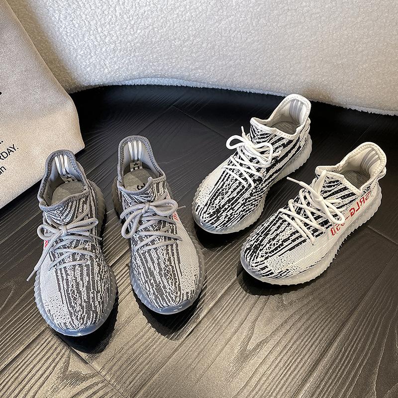 Spring and summer new coconut shoes women's 350 mesh breathable 2025 fly weaving light sports casual running net shoes tide