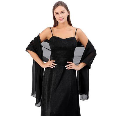 Hochwertiger, einfarbiger Chiffon-Abendschal für Braut, Brautjungfer, Hochzeit, Cheongsam und Party. Doppelt verwendbarer Schal