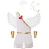 Mens Cupid Costume Set Romper Jumpsuit Detachable Sleeves Feather Angel Wings Headwear M Shaped Bow Heart Arrow