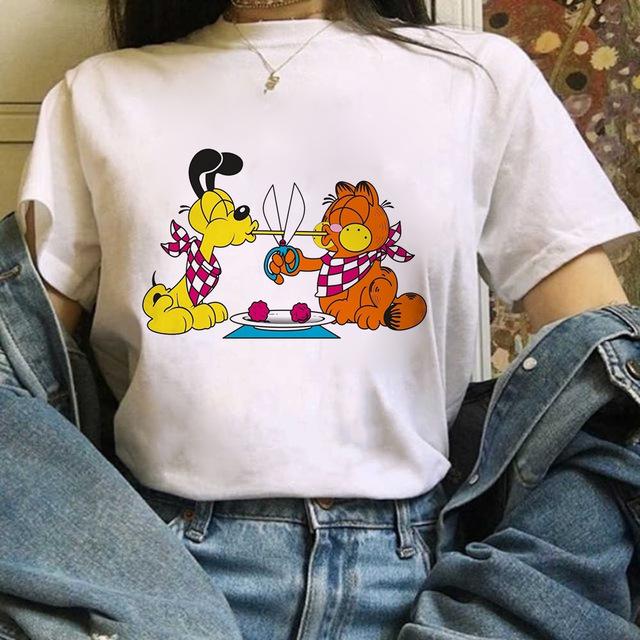 Zogankin Harajuku T Shirt Women Fun Spoof Tops Tee Japnese Anmie Character Print T Shirt 90S