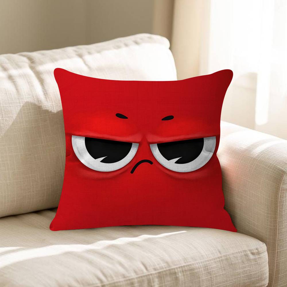Angry Cartoon Eyes Pillow Cushion Cover Pillowcase Living Room Sofa Home Decor Customized