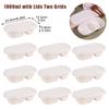 10PCS Disposable Lunch Box with Lids Biodegradable Pulp for Takeaway Packing Light Food Salad Separate Lunch Boxes