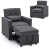 3-in-1 Ausziehbarer Schlafstuhl, 152 cm Langer Umklappbares Schlafsofa für Erwachsene, Gepolsterter Verstellbarer Relax-Sessel Stuhl Bett, Si