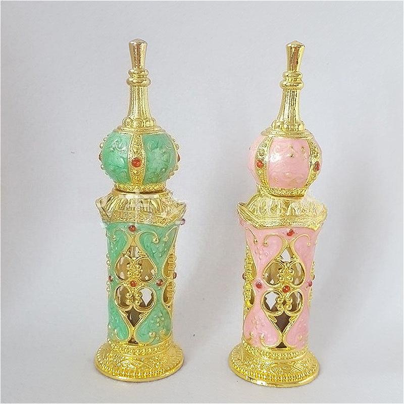 12ml Arabian Palace Style Glass Perfume Bottle, Embroidery Pattern Essential Oil Container, Middle East Design
