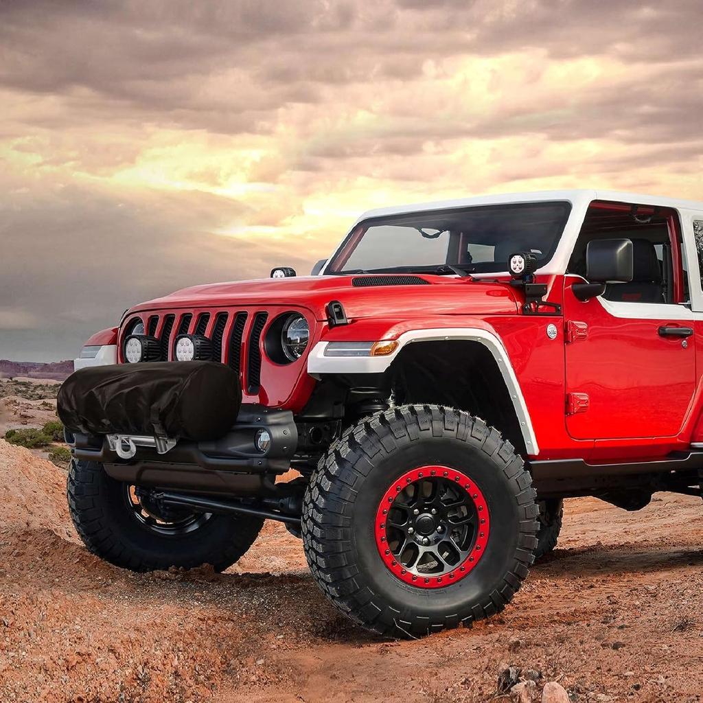 Explore Land Waterproof Universal Winch Cover - Dust Resistant Winches Cover 15.5 X 8.5 X 7 Inch - Fits Electric Winches Up To 4,500 Lbs