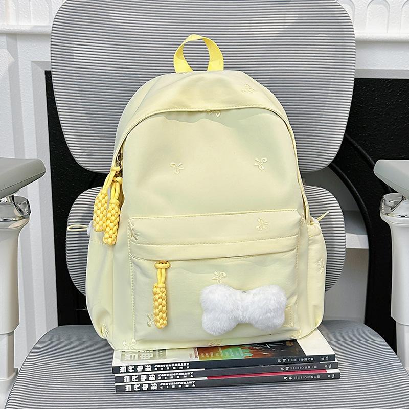 Schoolbag New Japanese Schoolbag Women's Simple Fresh and Versatile Junior High School Students Ins Bow Backpack Casual Backpack