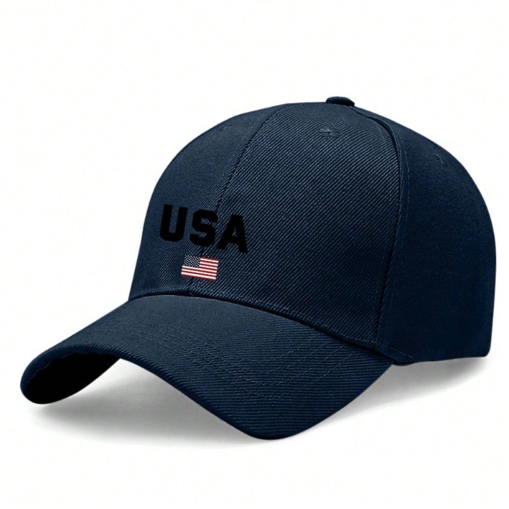 Patriotic Baseball Cap - 2026 USA Flag Print Polyester Adjustable Unisex Casual Outdoor Sports Vintage Washed Cap