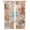 Beach Starfish Shell Sand Modern Tulle Curtains For Living Room Bedroom Home Kitchen Window Sheer Curtains