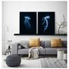 Retro Sea Animal Cyanea Jellyfish Squid Shark Minimalist Art Poster Canvas Painting Wall Prints Picture Living Room Home Decor